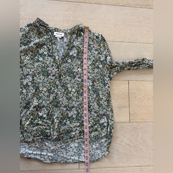 Zadig & Voltaire Women’s Tink Blouse Size Medium Ditsy Floral Popover Top Green - Picture 8 of 10